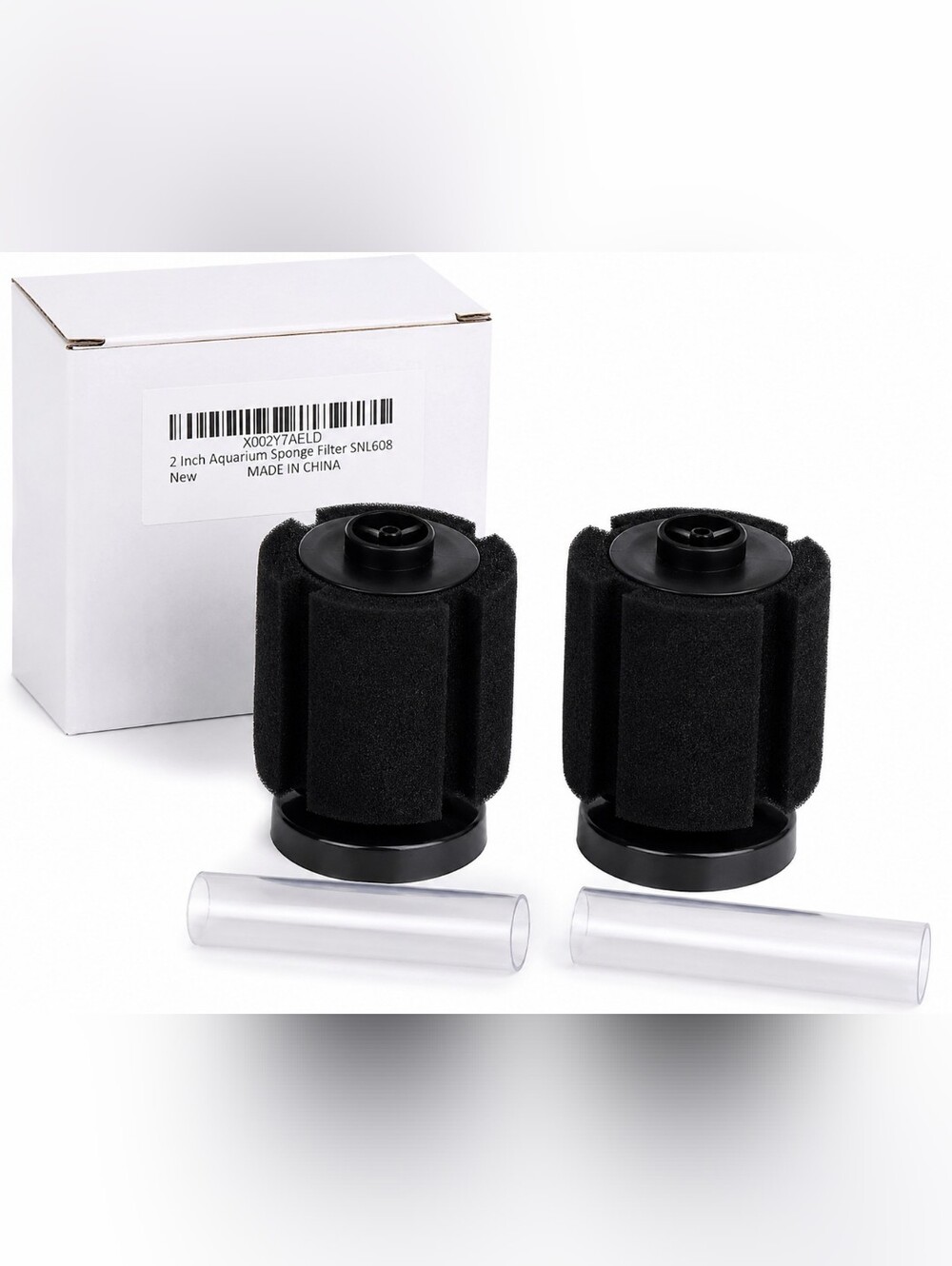 2 Pack Aquarium Sponge Filters 2" Air Driven Bio Foam Filter for Betta Shrimp